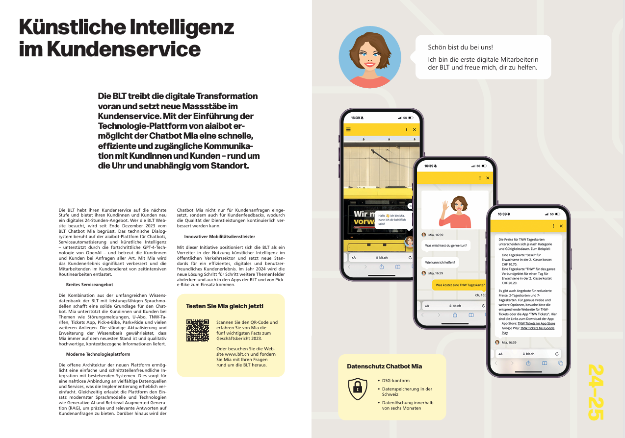 Jahresbericht BLT 2023 Chatbot Mia aiaibot